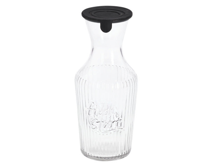 ZELLER Glaskaraffe mit Silikondeckel schwarz 1.2 l ø 11x25.5 cm in  präsentiert im Onlineshop von KAQTU Design AG. Karaffe ist von ZELLER PRESENT