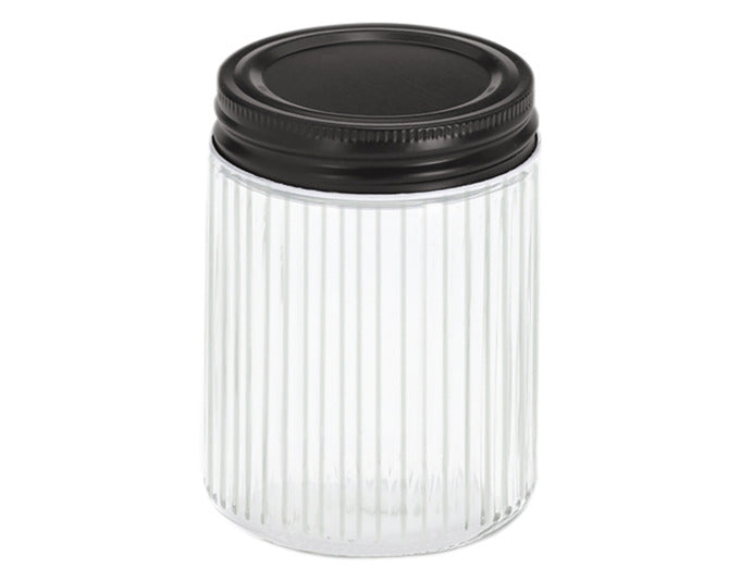 ZELLER Vorratsglas mit Metalldeckel schwarz 950 ml ø 9.3x19.5 cm in  präsentiert im Onlineshop von KAQTU Design AG. Aufbewahrungsbehälter ist von ZELLER PRESENT
