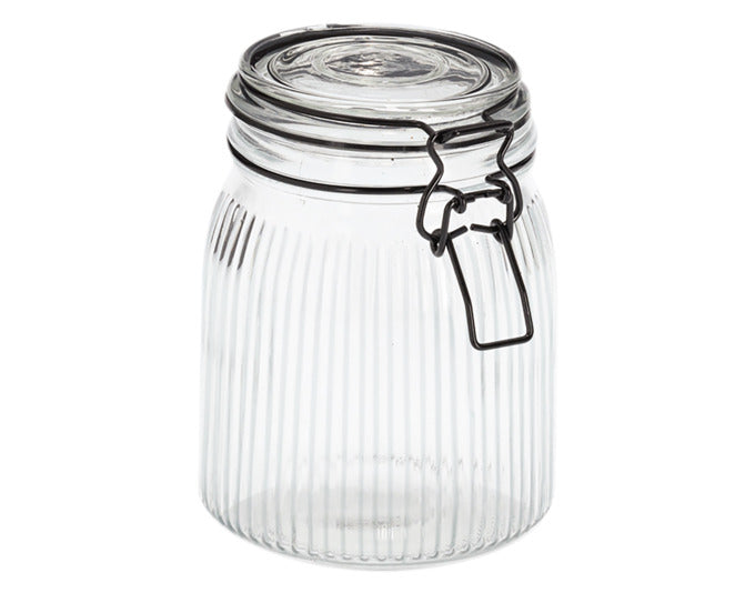 ZELLER Vorratsglas mit Bügelverschluss schwarz 550 ml ø 10.7x11 cm in  präsentiert im Onlineshop von KAQTU Design AG. Aufbewahrungsbehälter ist von ZELLER PRESENT