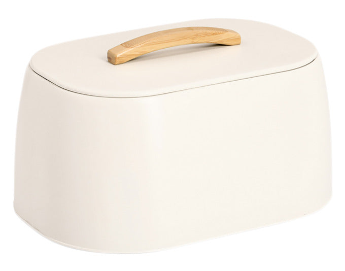 ZELLER Brotkasten Metall Gummibaum creme 33.5x23.5x18.3 cm in  präsentiert im Onlineshop von KAQTU Design AG. Brotkorb ist von ZELLER PRESENT