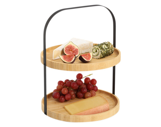Entdecken Sie die ZELLER Etagere aus Bambus und Metall (ø 25x33 cm) – ideal für stilvolle Präsentationen Ihrer Speisen. Modernes Design trifft auf Funktionalität!