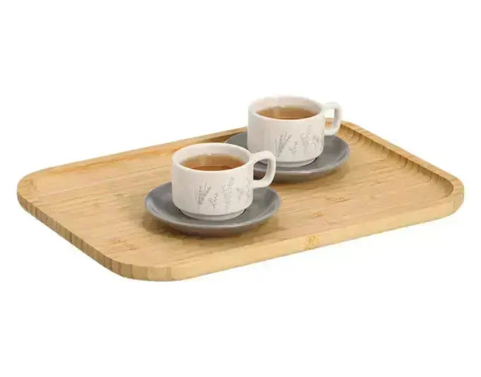 Elegantes Serviertablett aus Bambus von ZELLER, 33x24x1.5 cm, ideal für stilvolles Servieren und vielseitige Nutzung im Haushalt.