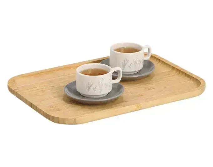 Elegantes Serviertablett aus Bambus von ZELLER, 33x24x1.5 cm, ideal für stilvolles Servieren und vielseitige Nutzung im Haushalt.