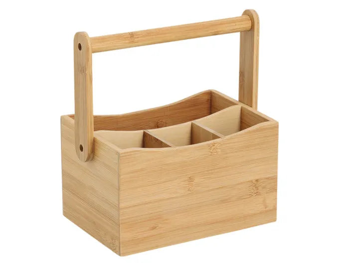 ZELLER Besteck- und Serviettenhalter mit Tragegriff Bambus 21.5x14x12/23 cm in  präsentiert im Onlineshop von KAQTU Design AG. Serviettenhalter ist von ZELLER PRESENT