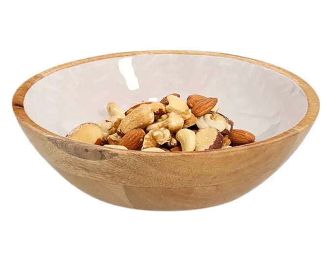 Elegante Schüssel aus Mangoholz in Beige, ø 20x6 cm, ideal für stilvolles Servieren und Dekorieren, von ZELLER PRESENT.
