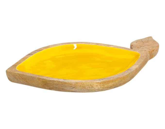 ZELLER Servierschale Lemon Mangoholz gelb 37x23x2 cm in  präsentiert im Onlineshop von KAQTU Design AG. Schale ist von ZELLER PRESENT