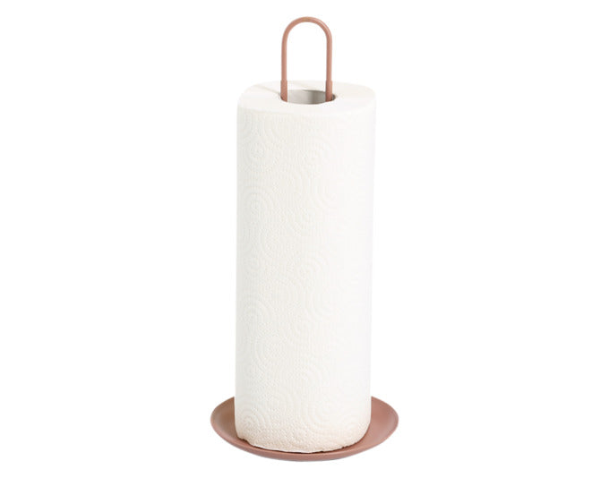 Moderner Küchenrollenhalter aus Metall in der Farbe Mocca, Ø 14.5 cm, Höhe 32 cm, von ZELLER PRESENT, praktisch und stilvoll.