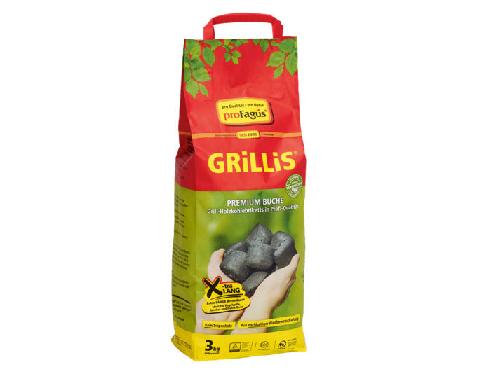 PROFAGUS Holzkohlebriketts Buche Grillis 3 kg in  präsentiert im Onlineshop von KAQTU Design AG. Grillzubehör ist von PROFAGUS