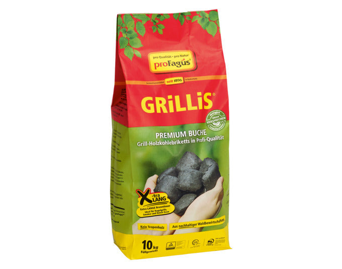 PROFAGUS Holzkohlebriketts Buche Grillis 10 kg in  präsentiert im Onlineshop von KAQTU Design AG. Grillzubehör ist von PROFAGUS