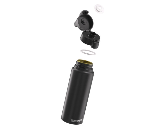 Die SIGG WMB One Trinkflasche in Schwarz, 1 Liter, ist robust, auslaufsicher und ideal für unterwegs. Perfekt für Sport und Freizeit.