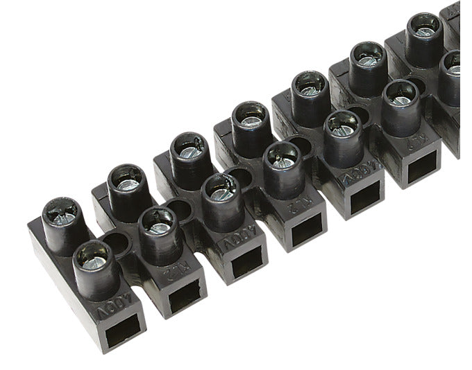 Schwarze STEFFEN Reihenklemme für 12x6-16 mm² Kabel, ideal für sichere und zuverlässige elektrische Verbindungen.