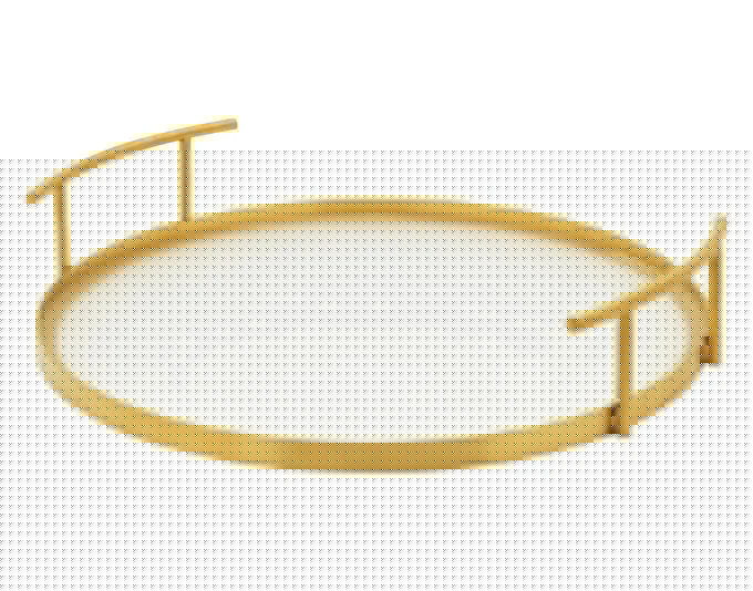 LEOPOLD Serviertablett Arinto Glas/Inox gold ø 37x7 cm in  präsentiert im Onlineshop von KAQTU Design AG. Tablett ist von LEOPOLD