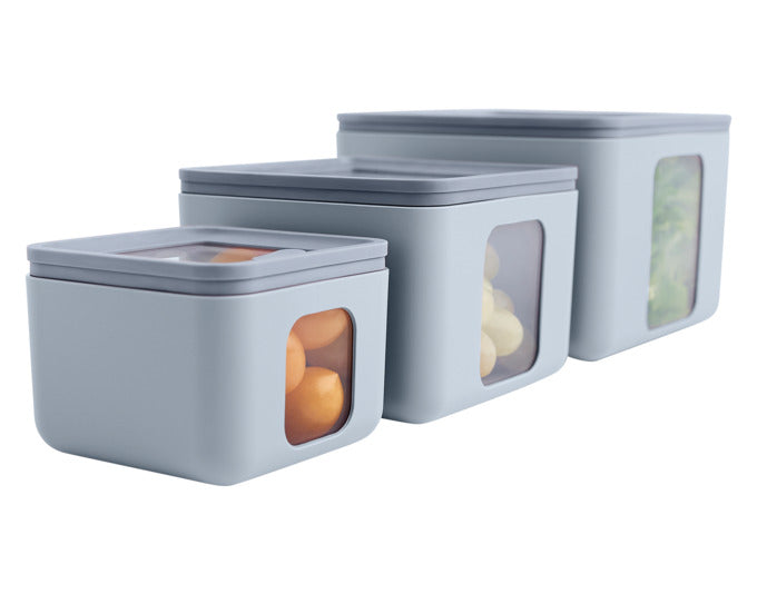 BLIM PLUS Vorratsdosen Set Quadro Combo XS-S-Mt teal PEEK BOX Collection in  präsentiert im Onlineshop von KAQTU Design AG. Aufbewahrungsbehälter ist von BLIMPLUS