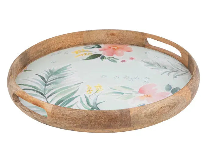 LADELLE Serviertablett Chelsea Mangoholz mint ø 40x5 cm in  präsentiert im Onlineshop von KAQTU Design AG. Tablett ist von LADELLE