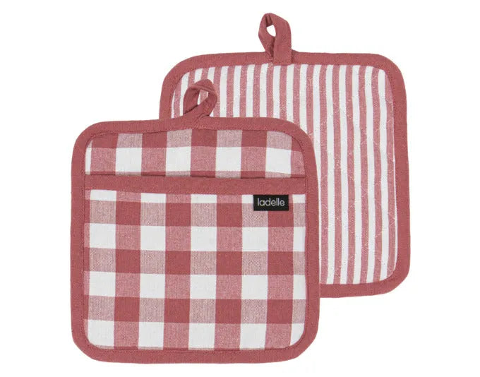 LADELLE Topflappen Eco Gingham blush 21x21 cm 2 Stk. in  präsentiert im Onlineshop von KAQTU Design AG. Backutensilien ist von LADELLE