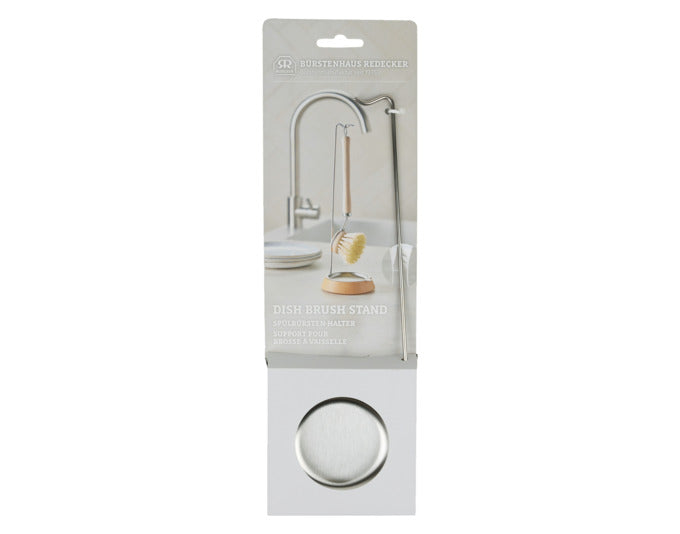 Eleganter Abwaschbürsten-Halter aus Buche und Edelstahl für stilvolle und hygienische Aufbewahrung Ihrer Spülbürsten. Ideal für jede Küche!