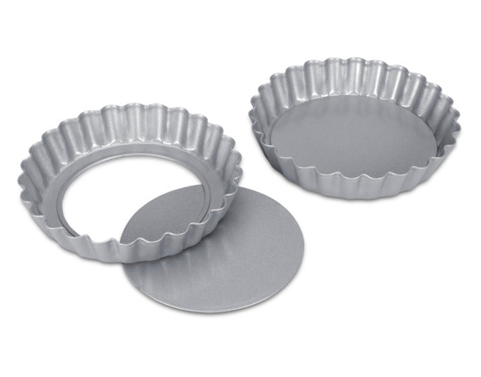 STÄDTER Tarteform mit Hebeboden 2er Set ø 12x1.8 cm silber We love Baking in  präsentiert im Onlineshop von KAQTU Design AG. Küchenhelfer ist von STÄDTER