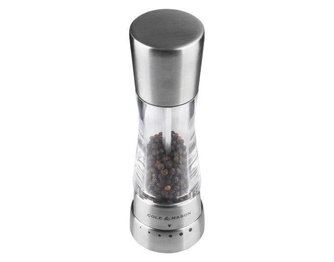 Cole & Mason pepper/salt mills set of derwent stainless steel 19x6x6 cm