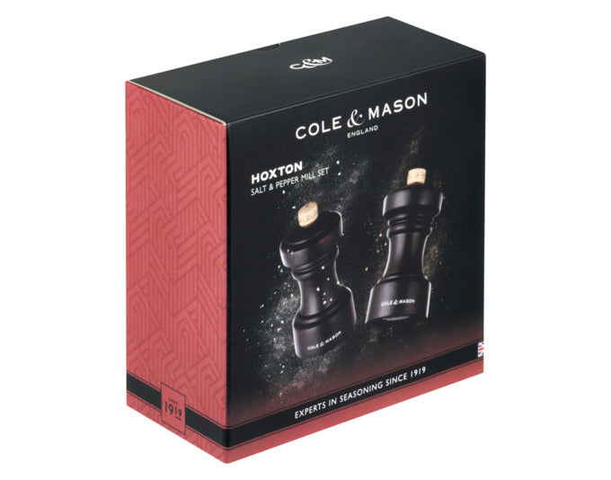 Cole & Mason pepper/salt mill set hoxton beech dark 10.4x 5.5x5.5 cm