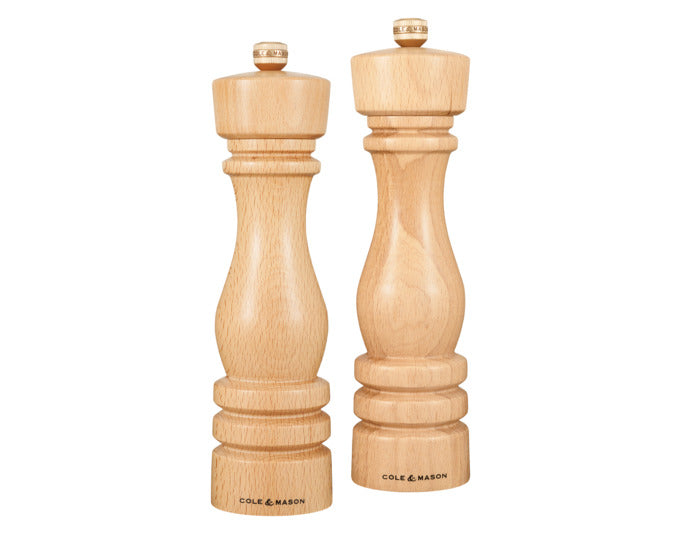 COLE&MASON Pfeffer-/Salzmühlen Set London Buche natur 22x5.8x5.8 cm in  präsentiert im Onlineshop von KAQTU Design AG. Salz & Pfeffer ist von COLE & MASON