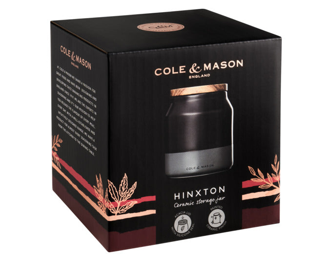 Elegante COLE & MASON Hinxton Vorratsdose aus Keramik, kompakt mit 11x11x12,4 cm, ideal für stilvolle Aufbewahrung in der Küche.