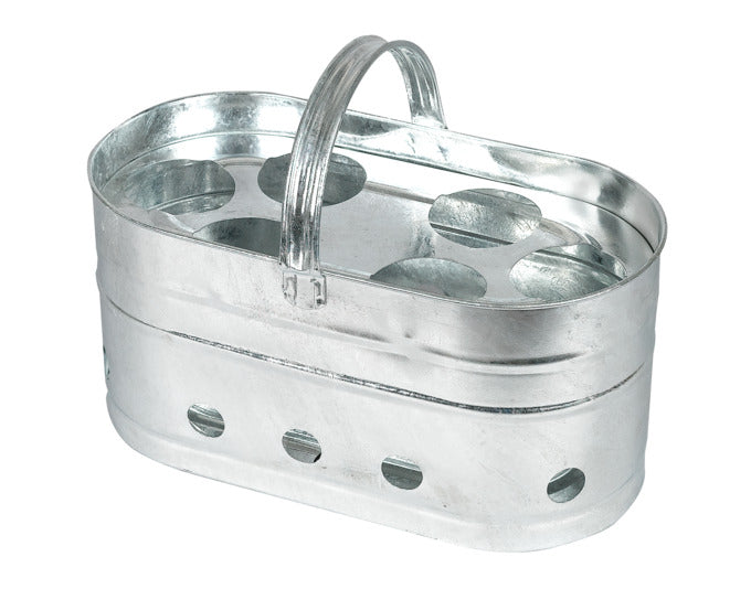 Kovotvar beer basket with holes for 6 x 0.5 liters of cans galvanized