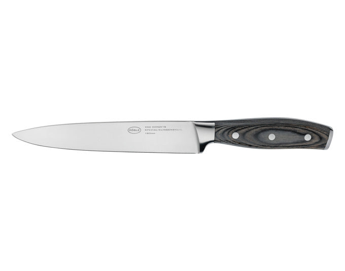 RÖSLE Fleischmesser Wolfgrey mit Griff Pakka 18 cm L 30.5 cm in  präsentiert im Onlineshop von KAQTU Design AG. Küchenmesser ist von RÖSLE
