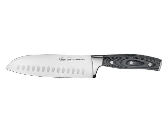 RÖSLE Santokumesser Wolfgrey klein mit Griff Pakka 15 cm L 28 cm in  präsentiert im Onlineshop von KAQTU Design AG. Küchenmesser ist von RÖSLE