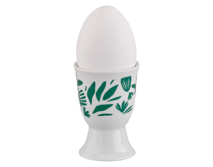 Eleganter Eierbecher aus Porzellan mit Blattmotiv, ideal für stilvolles Frühstück. Durchmesser 5 cm, von CILIO.