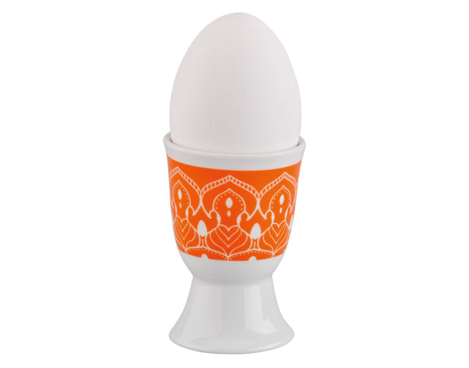 Eleganter Eierbecher aus Porzellan mit Mandala-Design, ø 5 cm, ideal für stilvolles Frühstück von CILIO.
