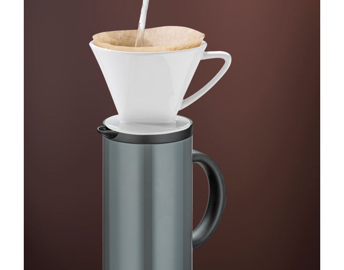 Elegante Isolierkanne Firenze von CILIO in cool grey, 1 Liter, Ø 11x30 cm, ideal für stilvolles Servieren und langanhaltende Frische.