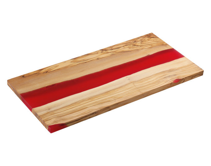 ZASSENHAUS Servierbrett Olive/Harz rot 45x22x1.5 cm in  präsentiert im Onlineshop von KAQTU Design AG. Schale ist von ZASSENHAUS