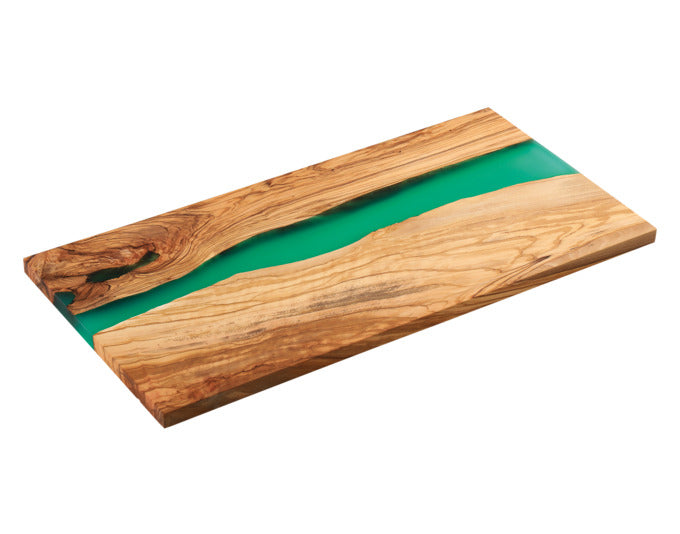 ZASSENHAUS Servierbrett Olive/Harz grün 45x22x1.5 cm in  präsentiert im Onlineshop von KAQTU Design AG. Schale ist von ZASSENHAUS