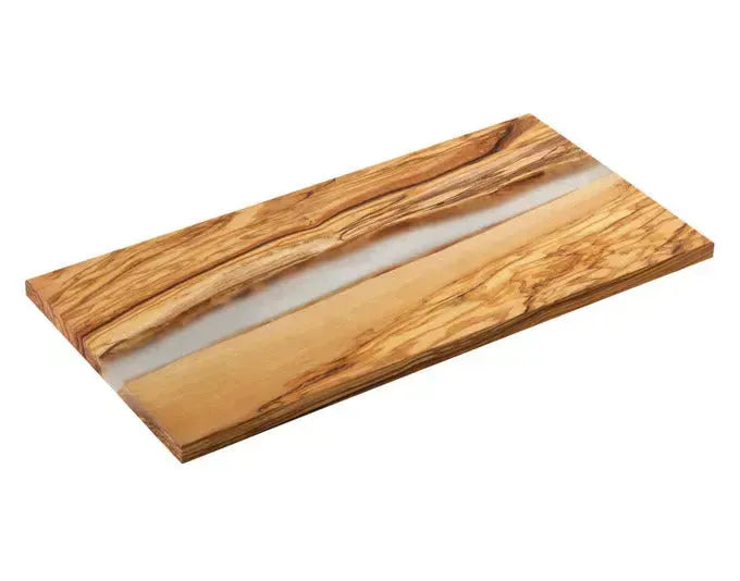 ZASSENHAUS Servierbrett Olive/Harz transparent 45x22x1.5 cm in  präsentiert im Onlineshop von KAQTU Design AG. Schale ist von ZASSENHAUS