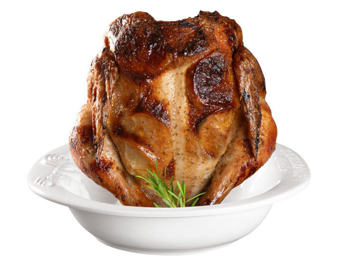 RÖMERTOPF Hähnchenbräter Chicko, ø 25x18 cm, weiß. Perfekt für saftige Hähnchen, aus hochwertiger Keramik, ideal für den Backofen.