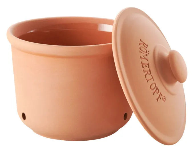 Kleiner RÖMERTOPF Frischetopf aus Terracotta, 0.6 l, ideal für frische Lebensmittel, Maße: 12.5x13 cm, traditionelles Design.
