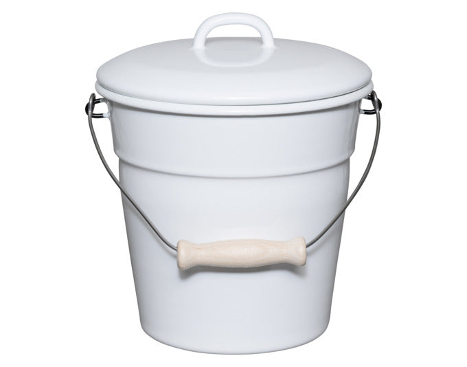 RIESS Bioeimer mit Deckel ø 20 cm 3.5 l weiss Emaille in  präsentiert im Onlineshop von KAQTU Design AG. Gartenutensilien ist von RIESS