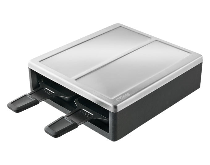 Praktischer Raclette-Aufsatz von KISAG, Modell Sierre, Maße 25x23x6.8 cm, ideal für gesellige Raclette-Abende.