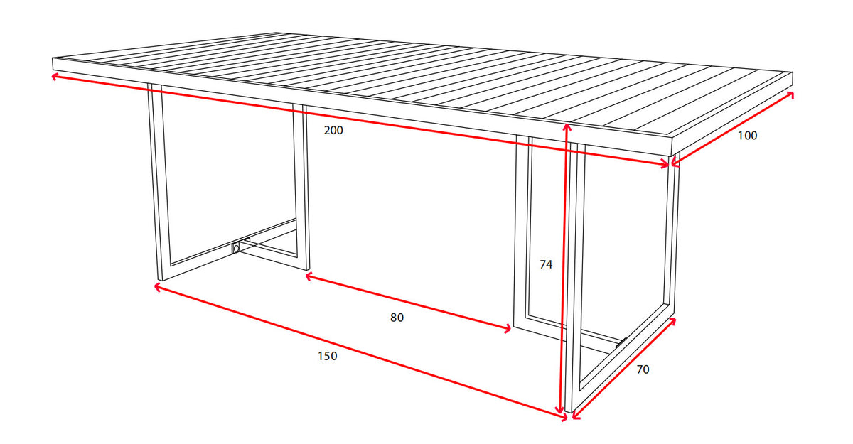 Khung Gartentisch in Natur präsentiert im Onlineshop von KAQTU Design AG. Gartentisch ist von Venture Home