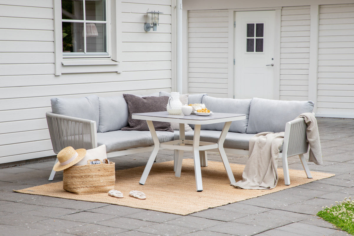 Virya Ecksofa Outdoorset 90cm in Grau / Hellgrau präsentiert im Onlineshop von KAQTU Design AG. Loungeset ist von Venture Home
