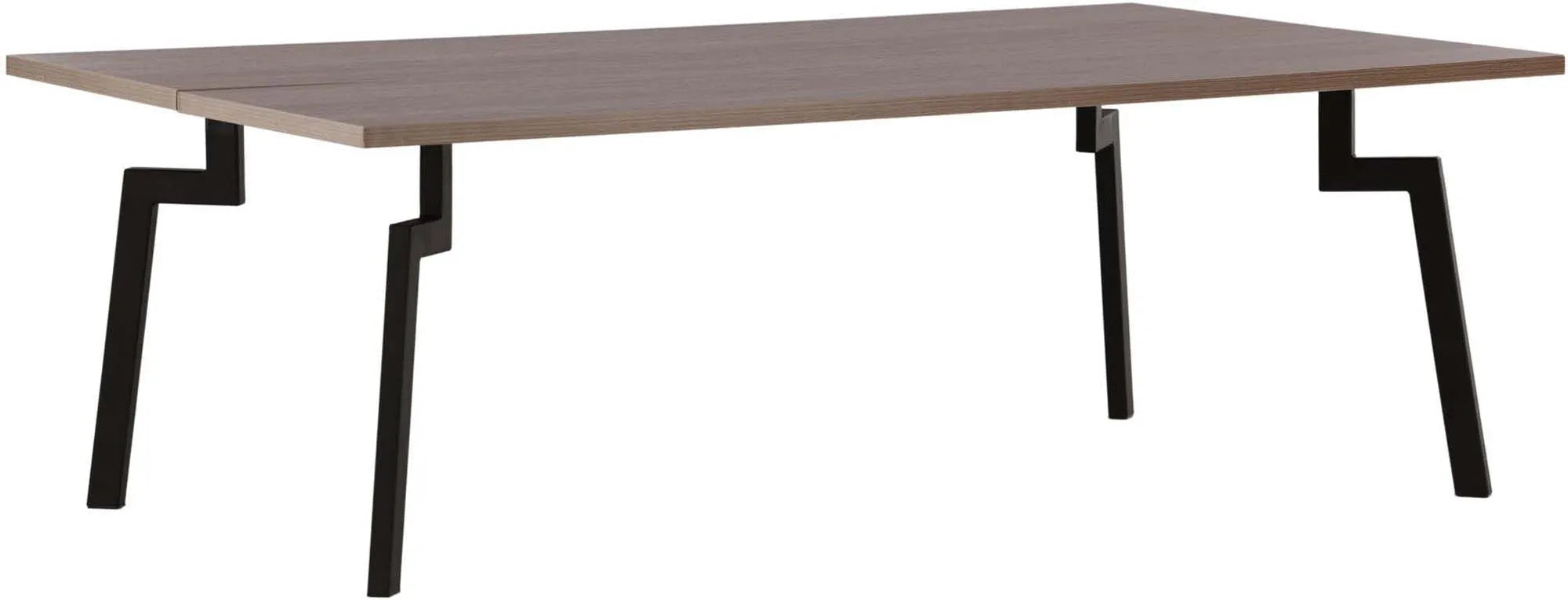 Moderner Bethan Beistelltisch: Walnuss-MDF, schwarzes Stahlgestell, skandinavisches Design, vielseitig und langlebig.
