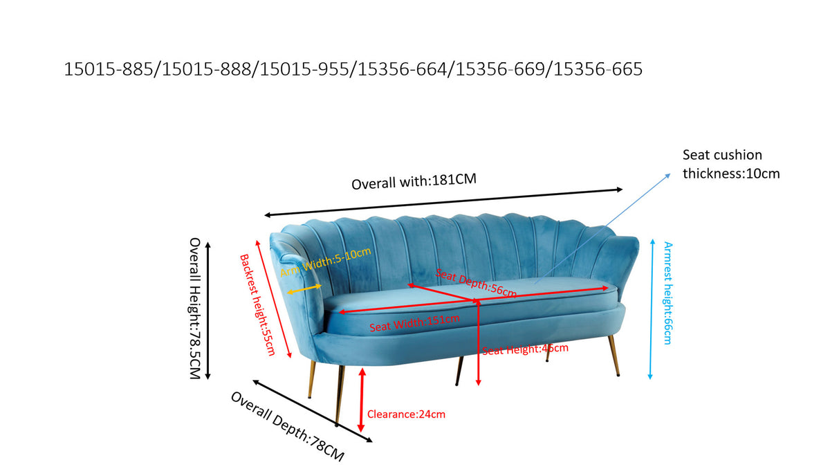 Calais Sofa in Dunkelgrau präsentiert im Onlineshop von KAQTU Design AG. 3er Sofa ist von Venture Home