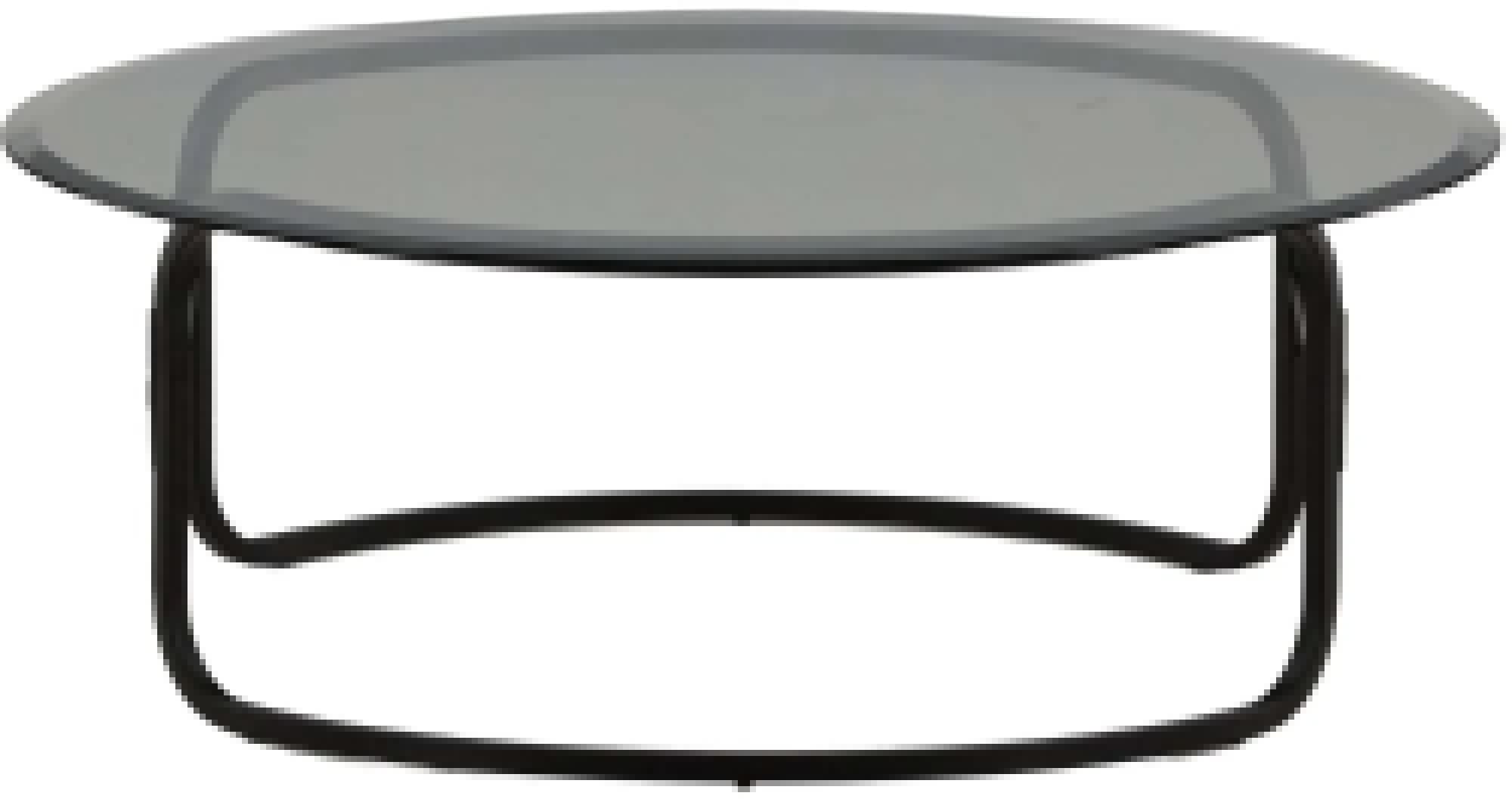 Eleganter Lomma Beistelltisch: Glasplatte, schwarzes Stahlgestell, vielseitig, stilvoll, robust, ideal für Wohnzimmer.