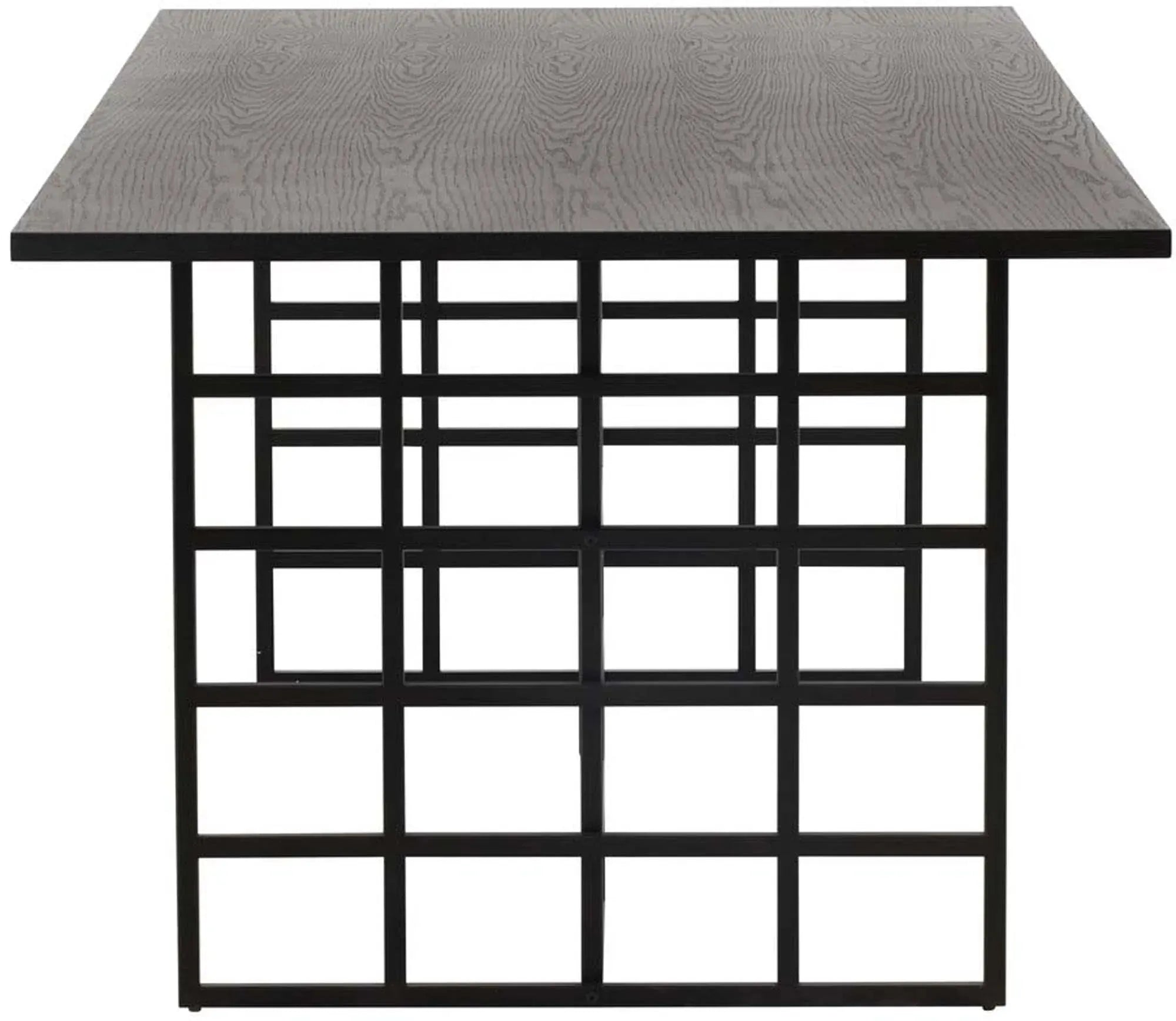 Der Ystad Tisch von Furniture Fashion: Eleganz trifft auf industriellen Charme mit Eichenfurnier und robustem Metallgestell.
