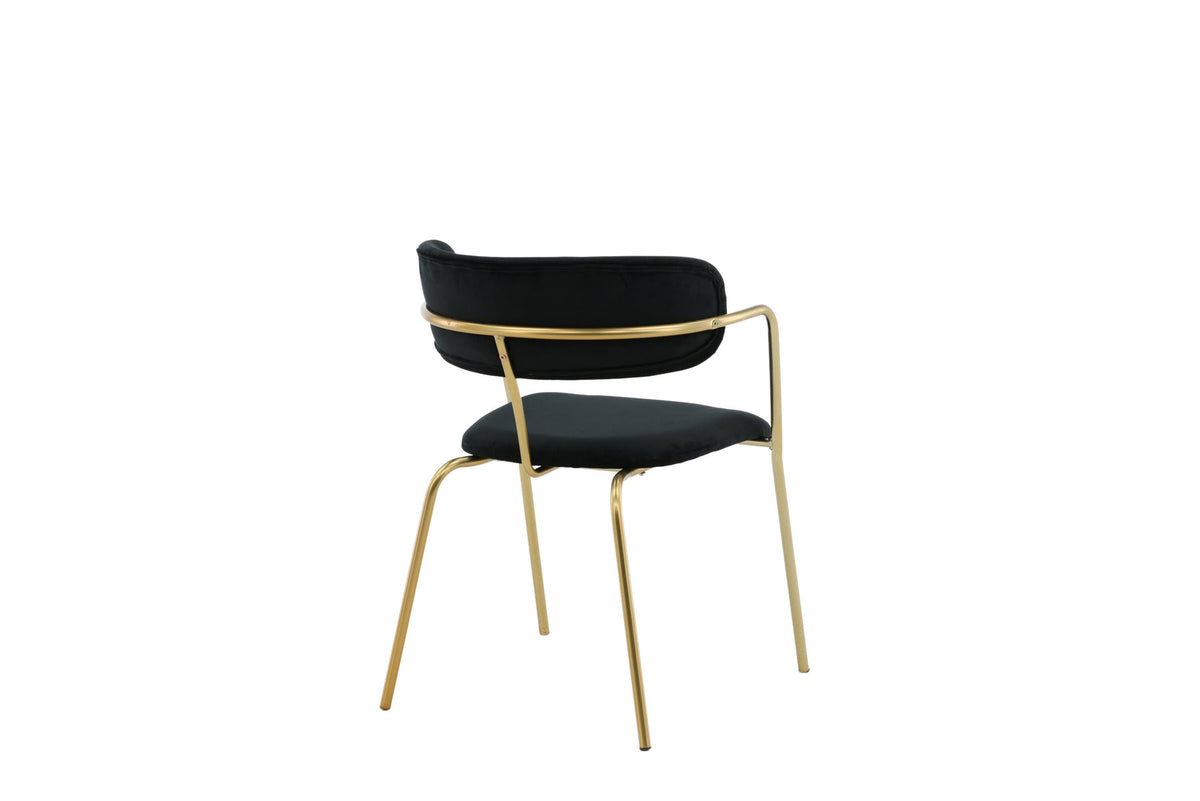 Arrow Armlehnstuhl in Schwarz/Gold präsentiert im Onlineshop von KAQTU Design AG. Stuhl mit Armlehne ist von Venture Home