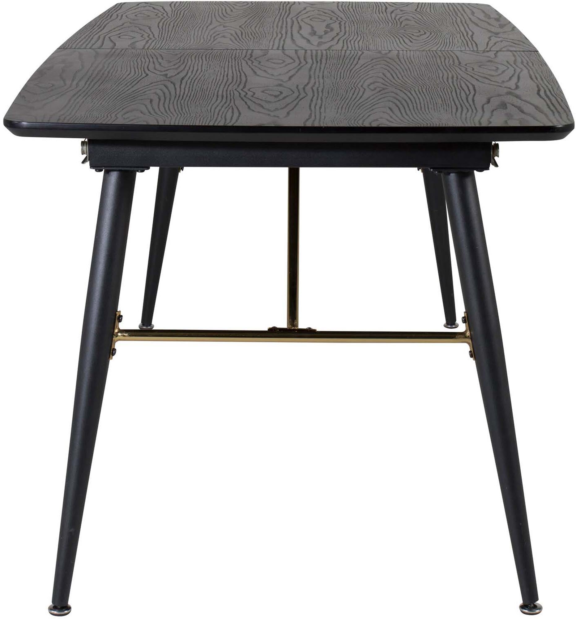 Gold ausziehbarer Tisch in Schwarz präsentiert im Onlineshop von KAQTU Design AG. Esstisch ist von Venture Home
