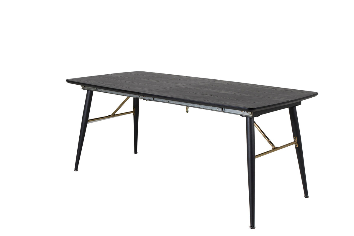 Gold ausziehbarer Tisch in Schwarz präsentiert im Onlineshop von KAQTU Design AG. Esstisch ist von Venture Home