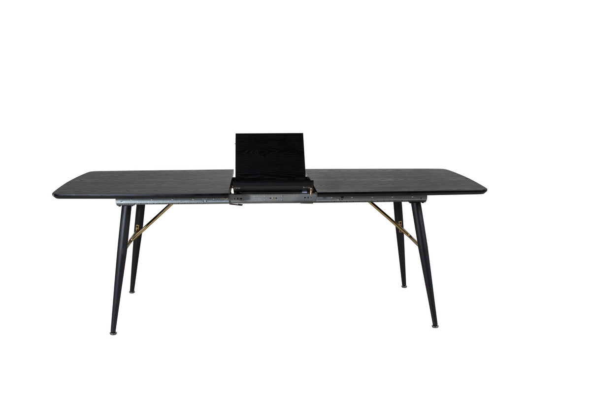 Gold ausziehbarer Tisch in Schwarz präsentiert im Onlineshop von KAQTU Design AG. Esstisch ist von Venture Home