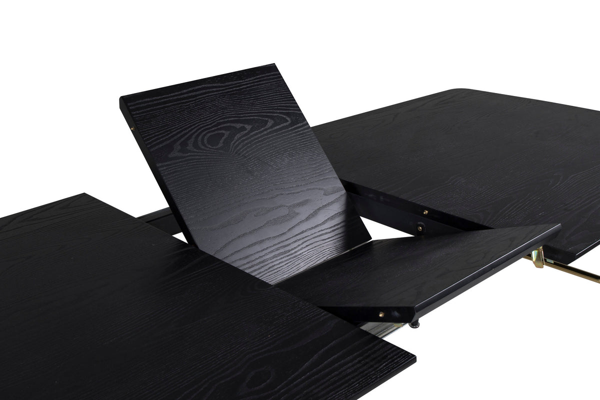 Gold ausziehbarer Tisch in Schwarz präsentiert im Onlineshop von KAQTU Design AG. Esstisch ist von Venture Home