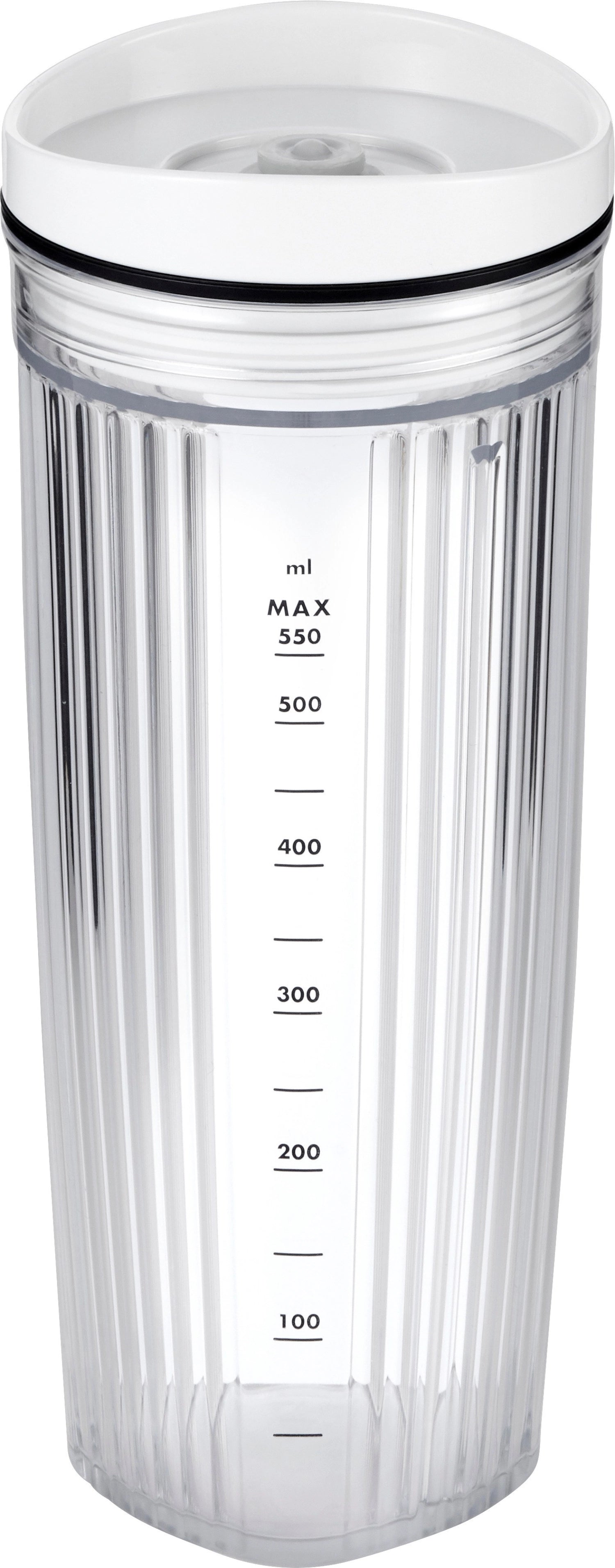 Conteneur pour un mélangeur comprenant une couverture de 550 ml blanc